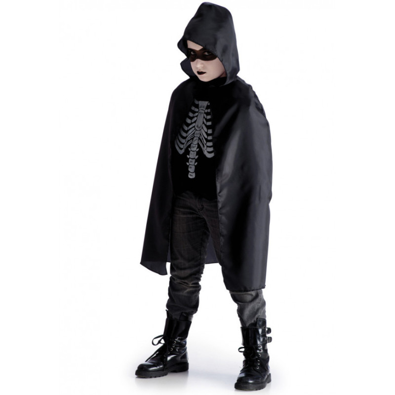 Detský plášť s kapucňou, čierny